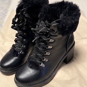 Women's Black Fur-Lined Boots